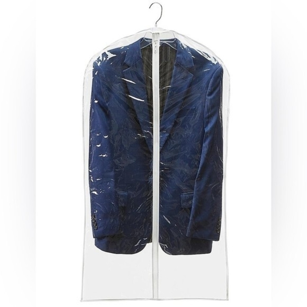 NIB Clear Vinyl Suit Dress Bag Wide Zippered Garment Bag Closet Organizer